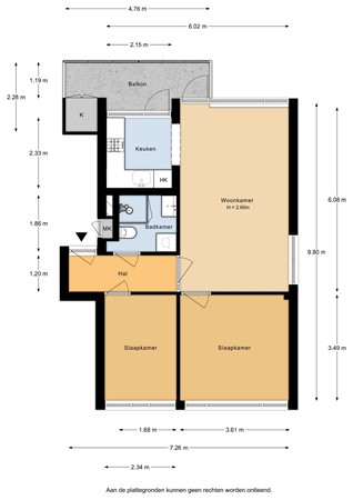 Floorplan - Julianaplantsoen 214, 1111 XX Diemen